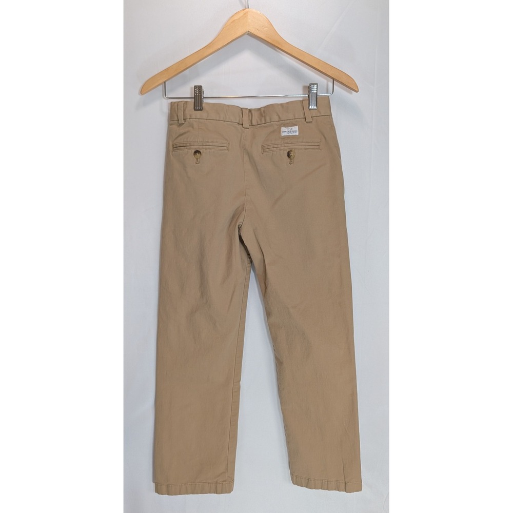 Vineyard Vines Boys Khaki Chino Pants Tan Straight Leg Size 14 Cotton Stretch - Picture 2 of 4